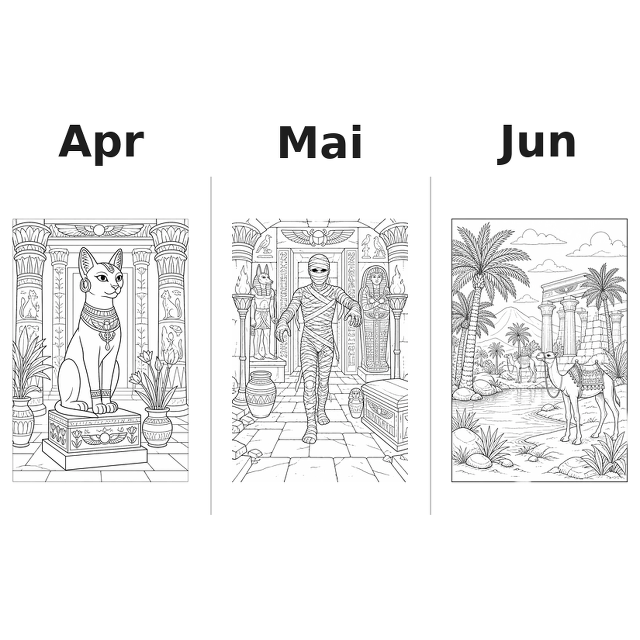egypt Kalender 2027 Motive Ausmalen 2