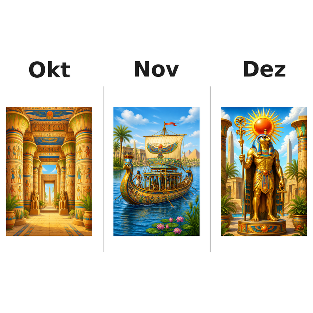 egypt Kalender 2027 Motive ausgemalt 4