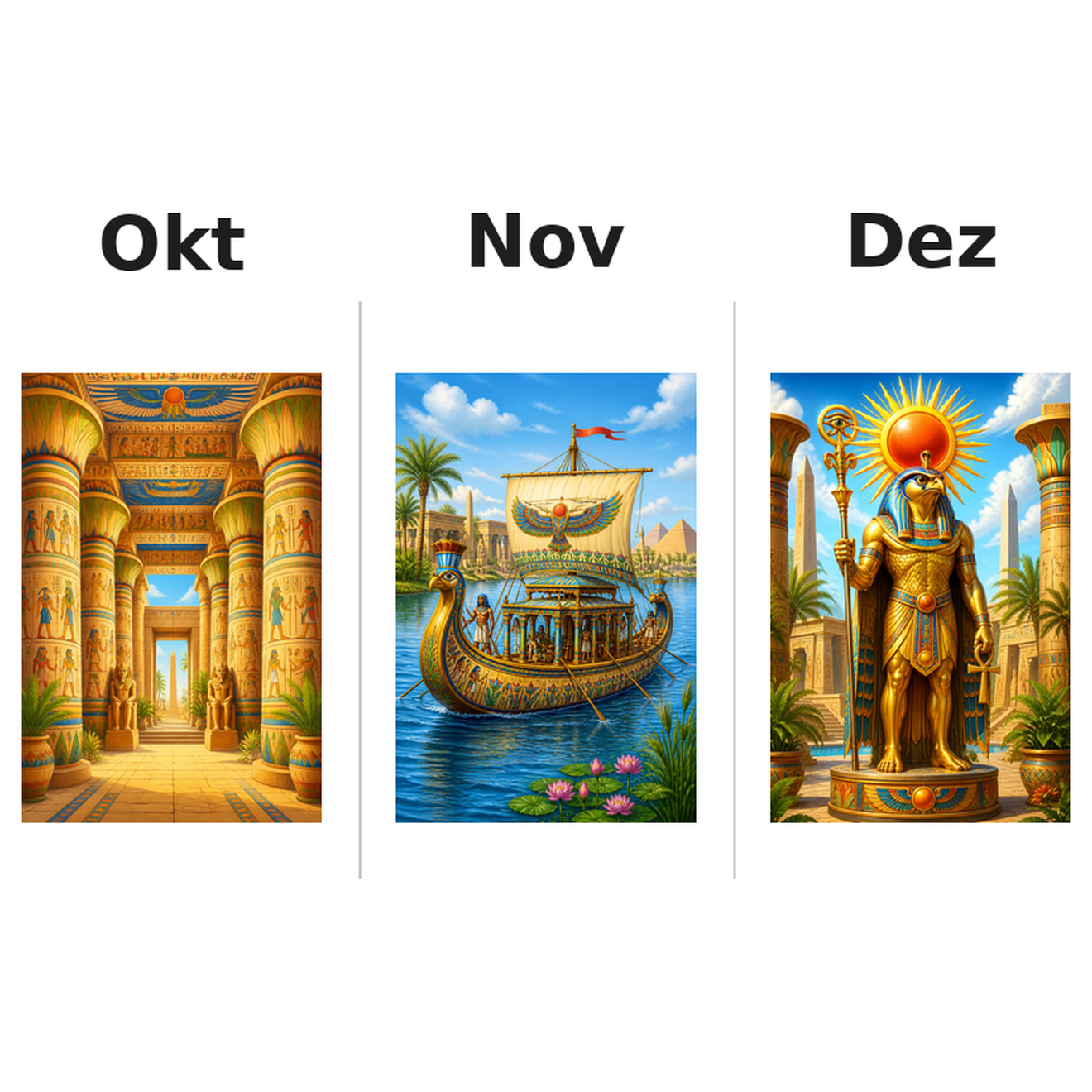 egypt Kalender 2027 Motive ausgemalt 4