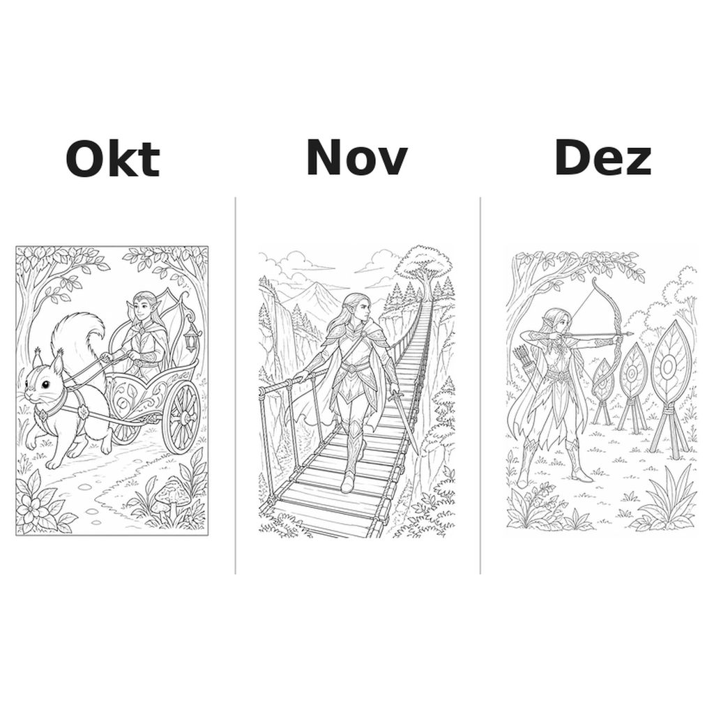 elves_medium Kalender 2027 Motive Ausmalen 4