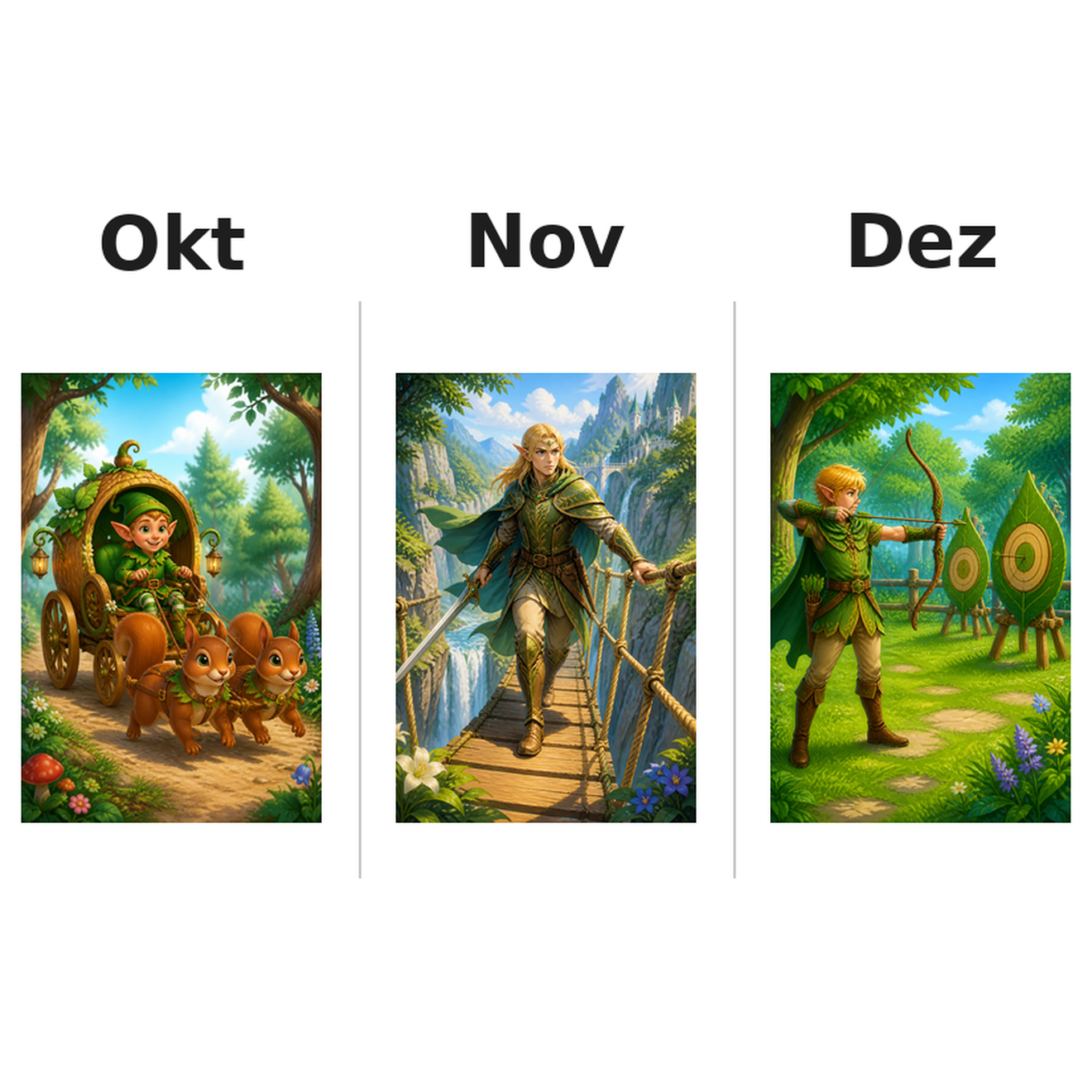 elves_medium Kalender 2027 Motive ausgemalt 4