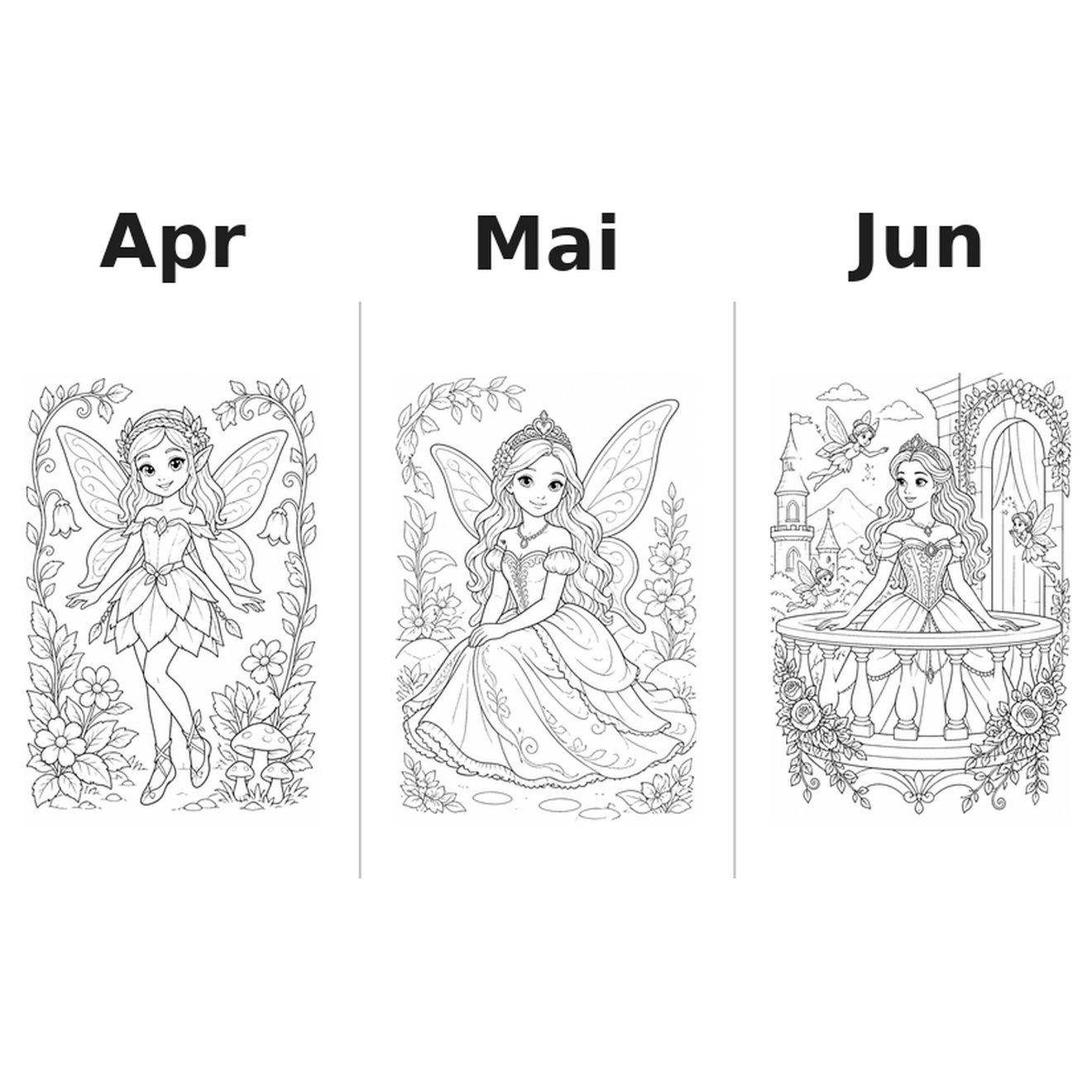 fairies Kalender 2027 Motive Ausmalen 2