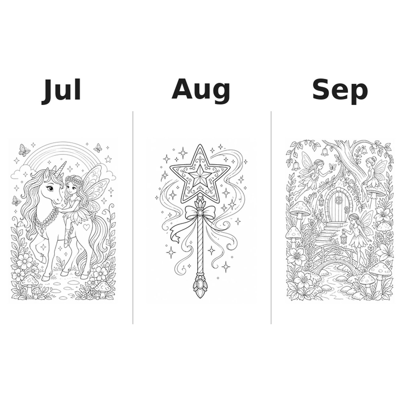 fairies Kalender 2027 Motive Ausmalen 3