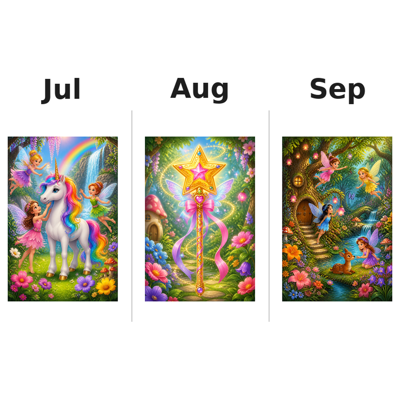 fairies Kalender 2027 Motive ausgemalt 3