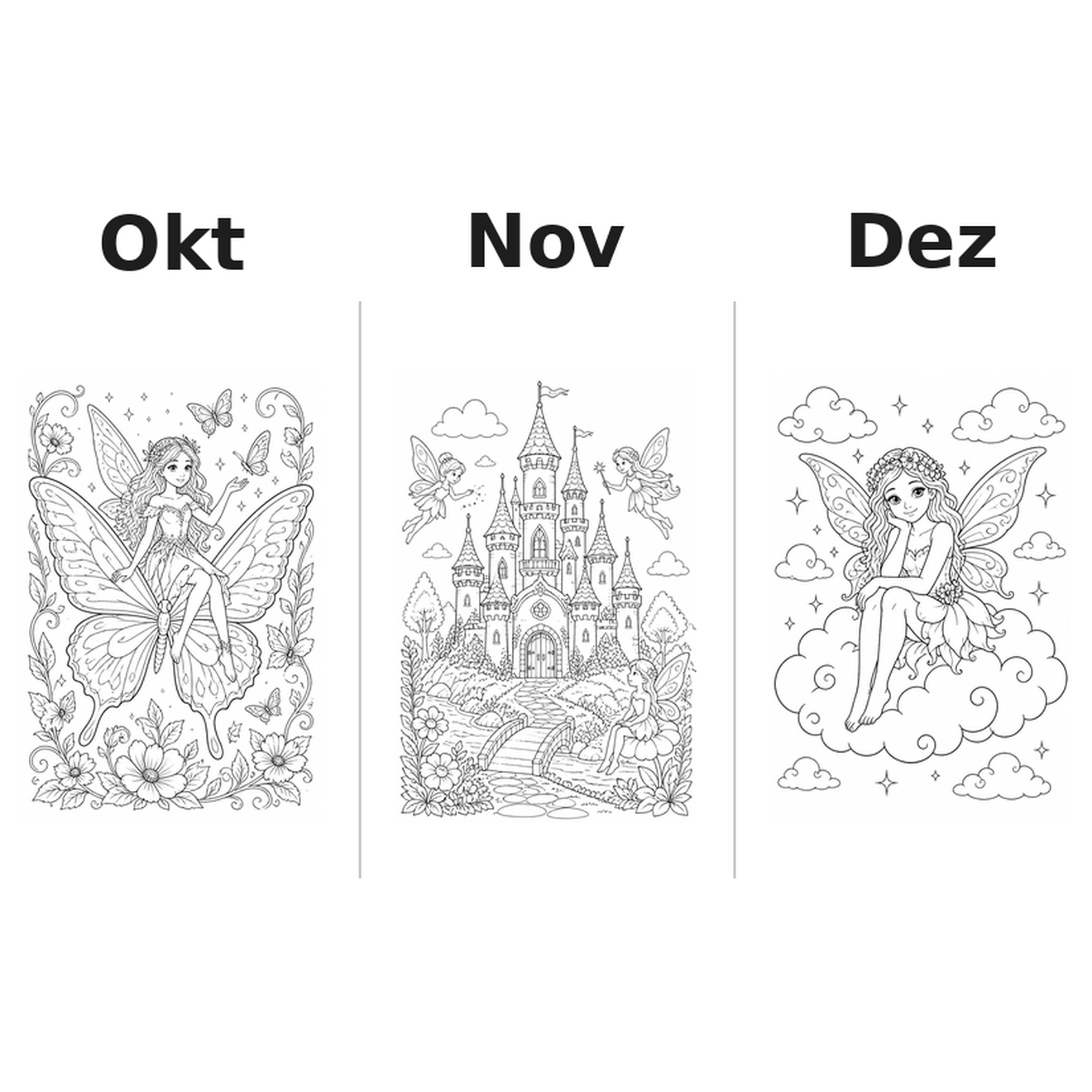 fairies Kalender 2027 Motive Ausmalen 4