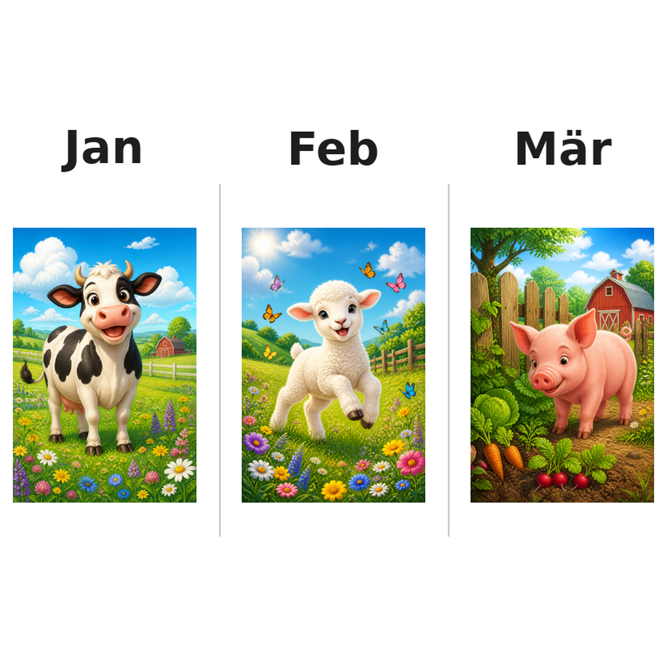 farm_animals Kalender 2027 Motive ausgemalt 1
