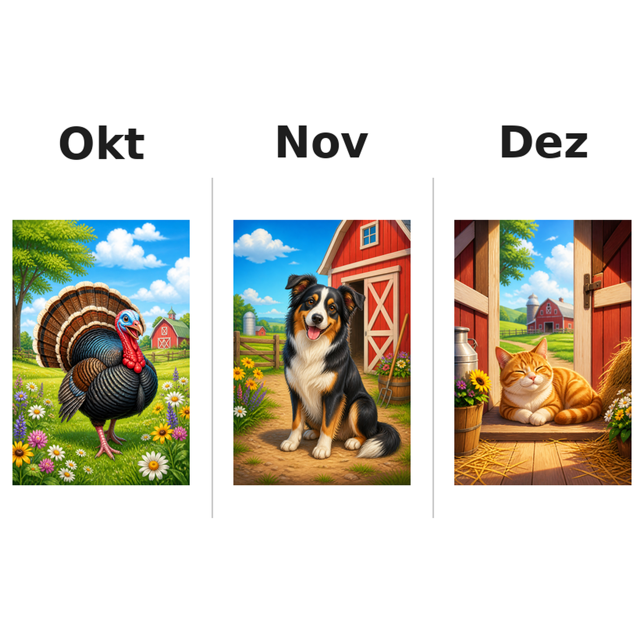 farm_animals Kalender 2027 Motive ausgemalt 4