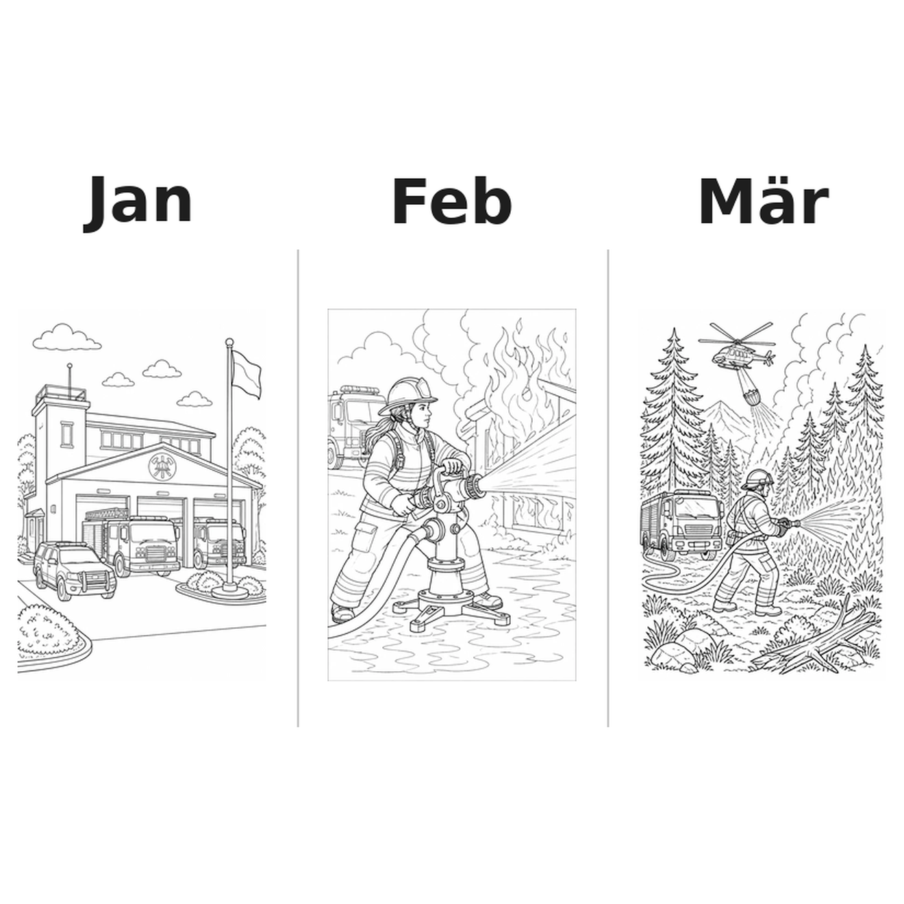 fire Kalender 2027 Motive Ausmalen 1
