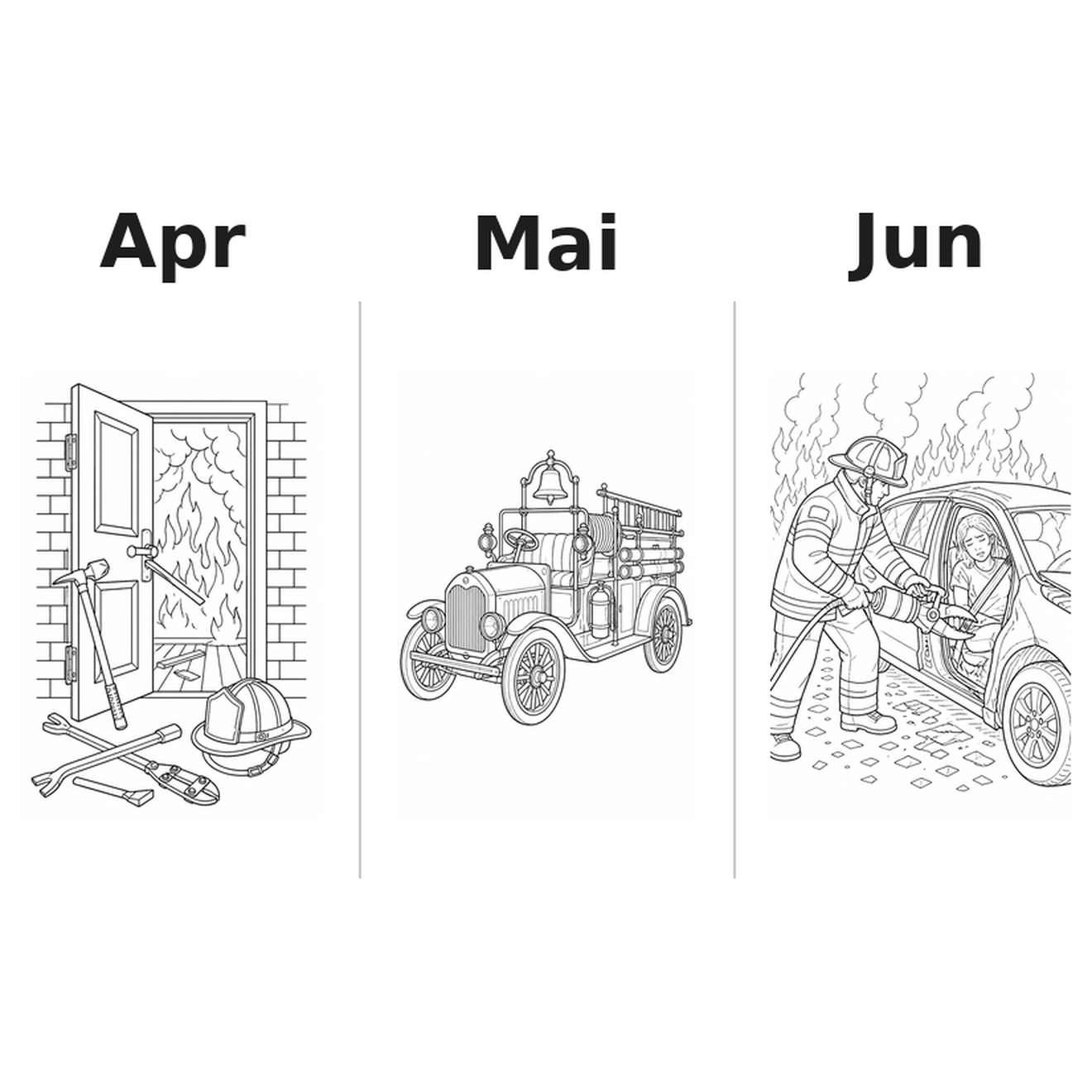 fire Kalender 2027 Motive Ausmalen 2