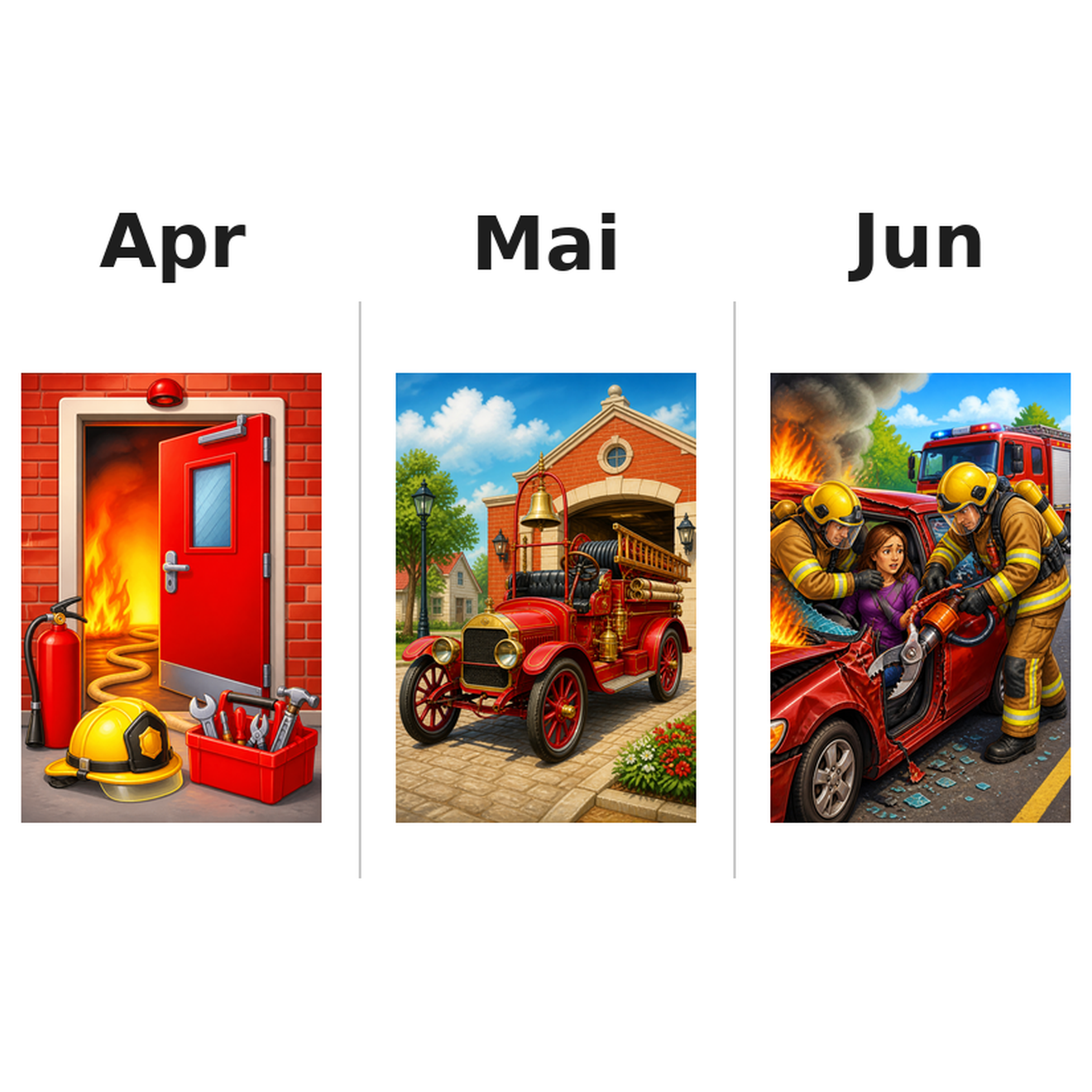 fire Kalender 2027 Motive ausgemalt 2
