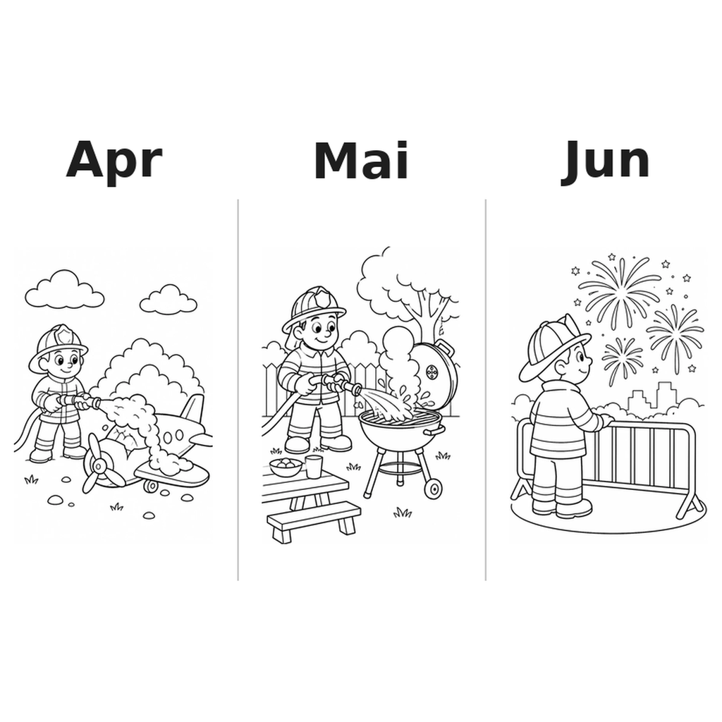 firefighter_comic_style_low Kalender 2027 Motive Ausmalen 2