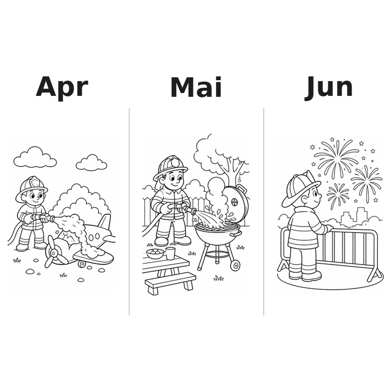 firefighter_comic_style_low Kalender 2027 Motive Ausmalen 2