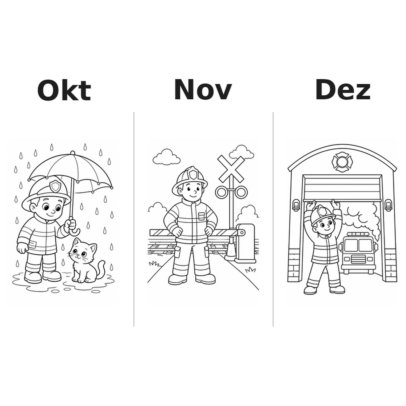 firefighter_comic_style_low Kalender 2027 Motive Ausmalen 4