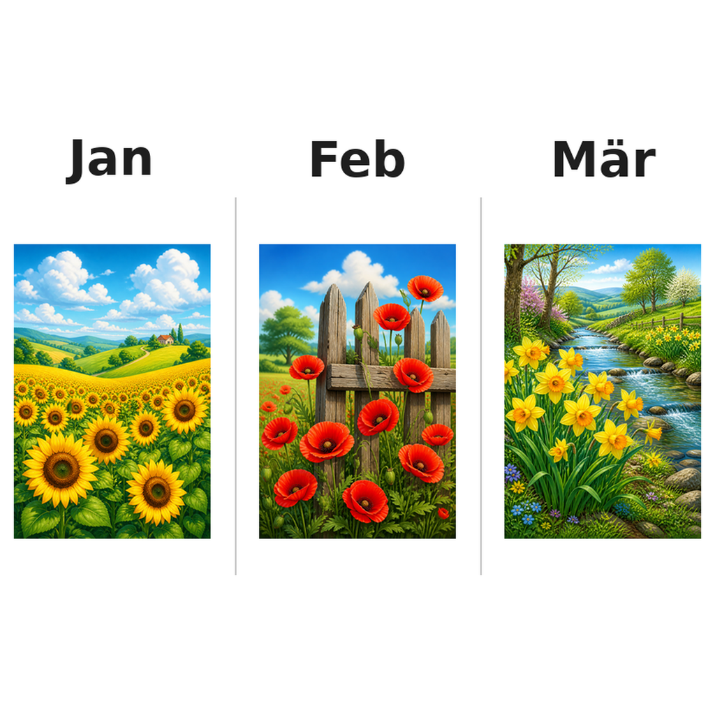 flowers_medium Kalender 2027 Motive ausgemalt 1