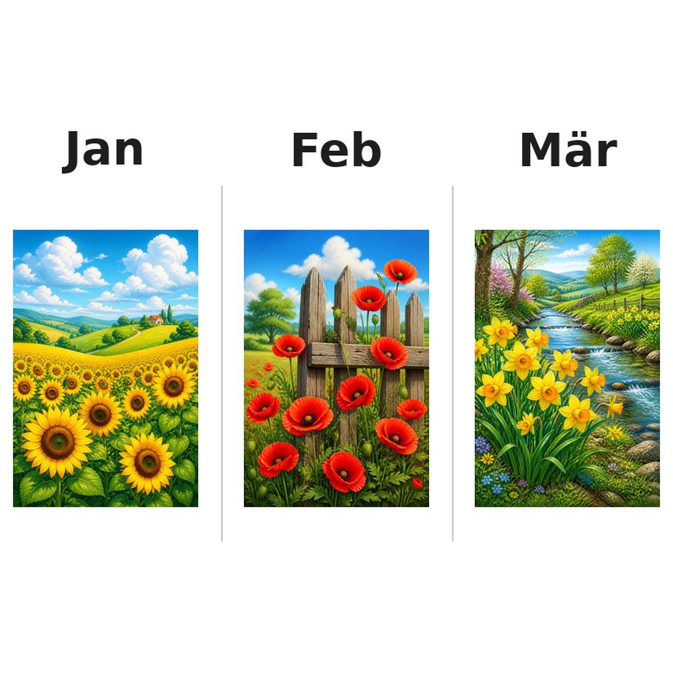 flowers_medium Kalender 2027 Motive ausgemalt 1