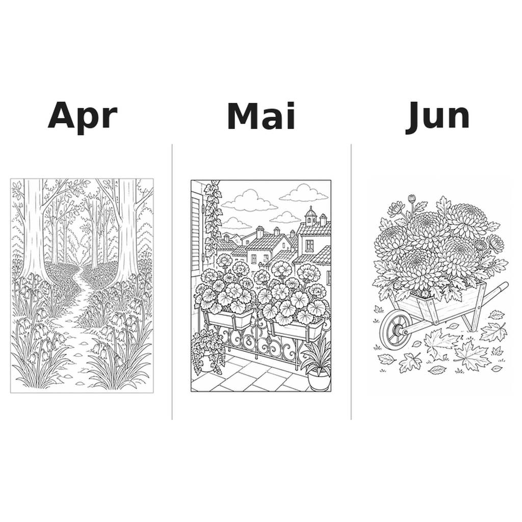 flowers_medium Kalender 2027 Motive Ausmalen 2