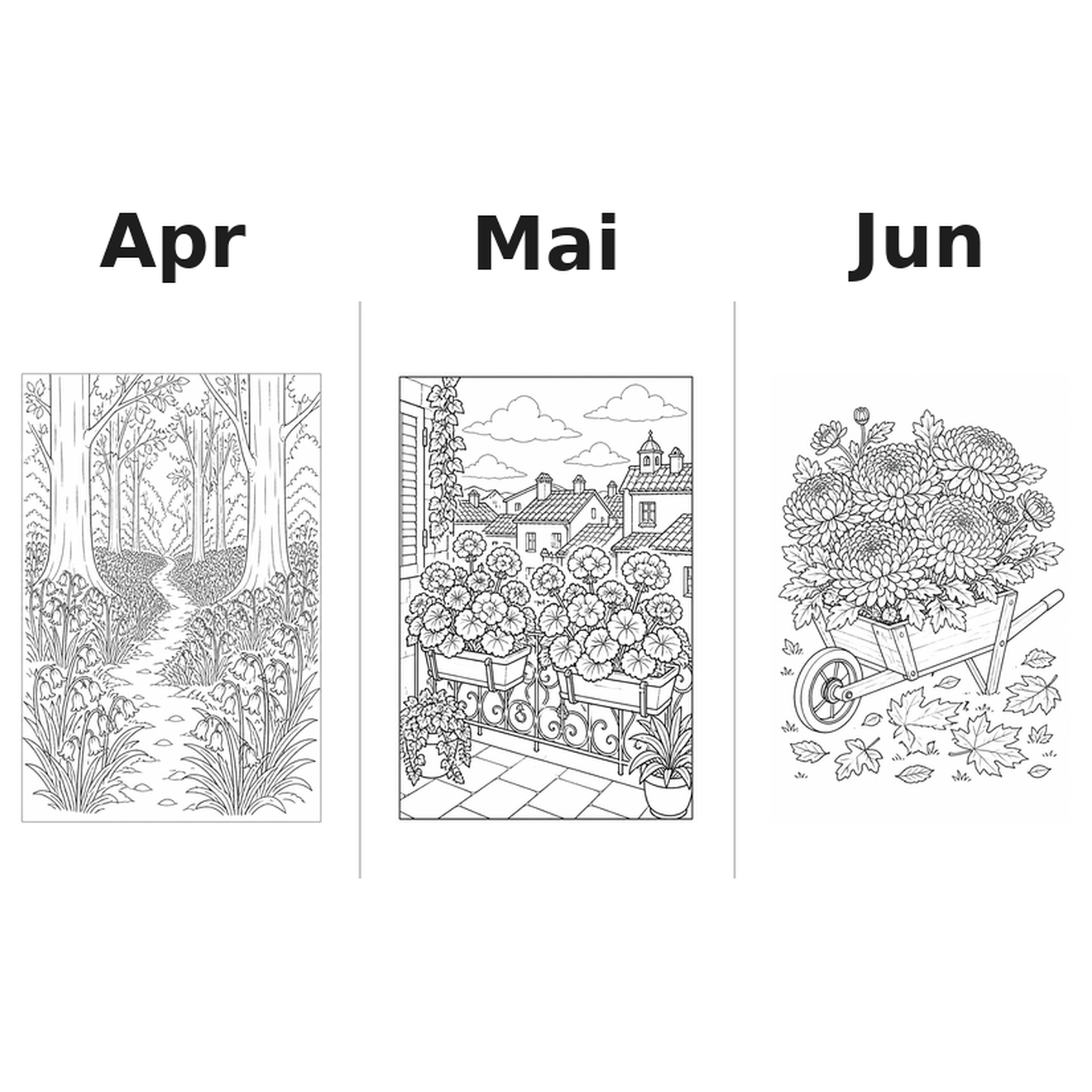 flowers_medium Kalender 2027 Motive Ausmalen 2
