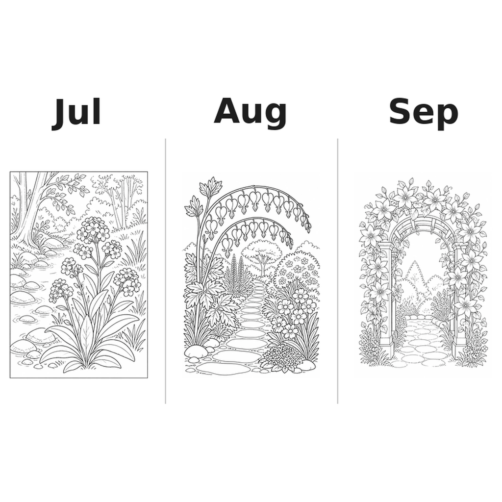 flowers_medium Kalender 2027 Motive Ausmalen 3