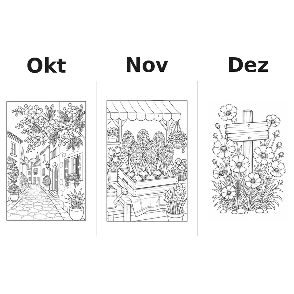 flowers_medium Kalender 2027 Motive Ausmalen 4