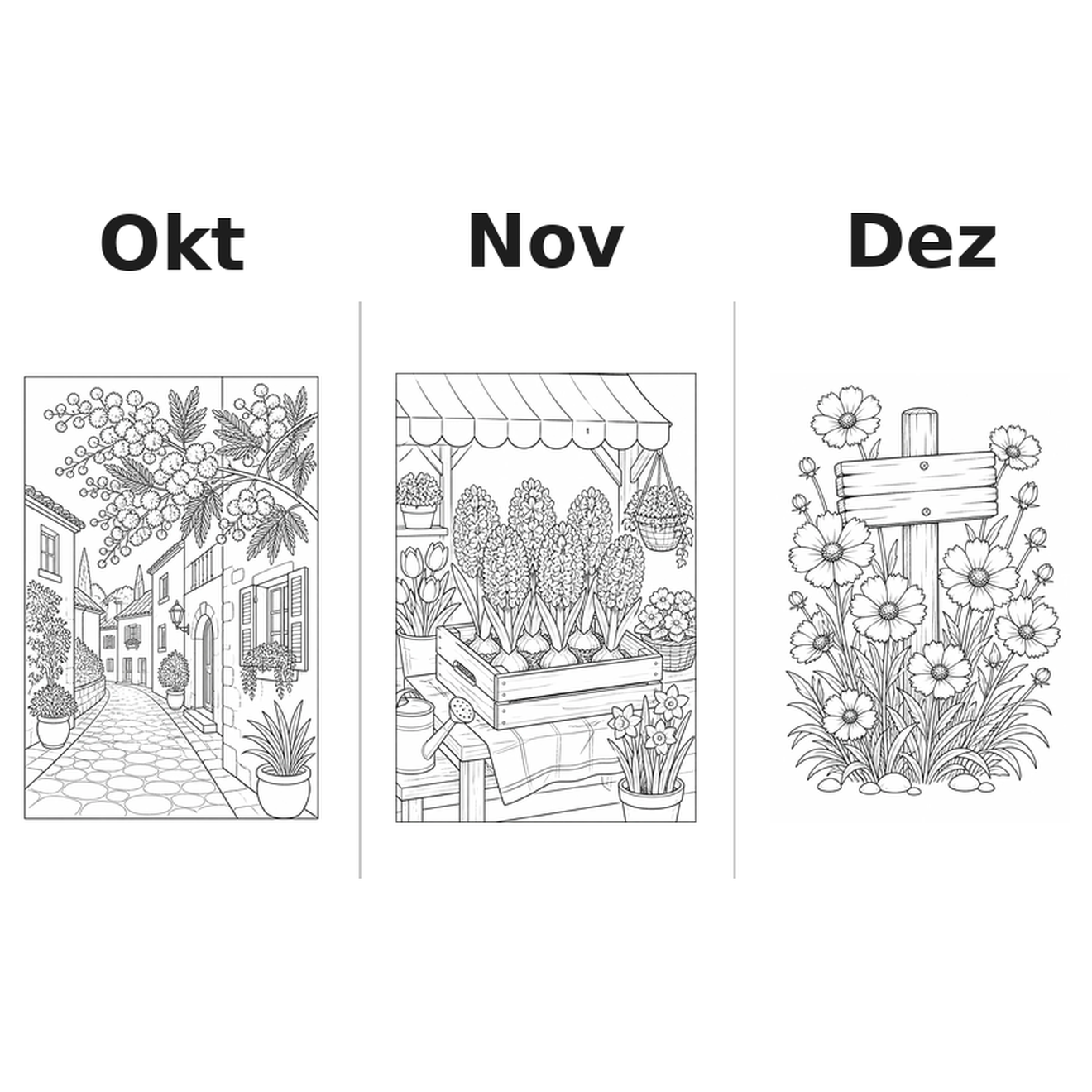 flowers_medium Kalender 2027 Motive Ausmalen 4