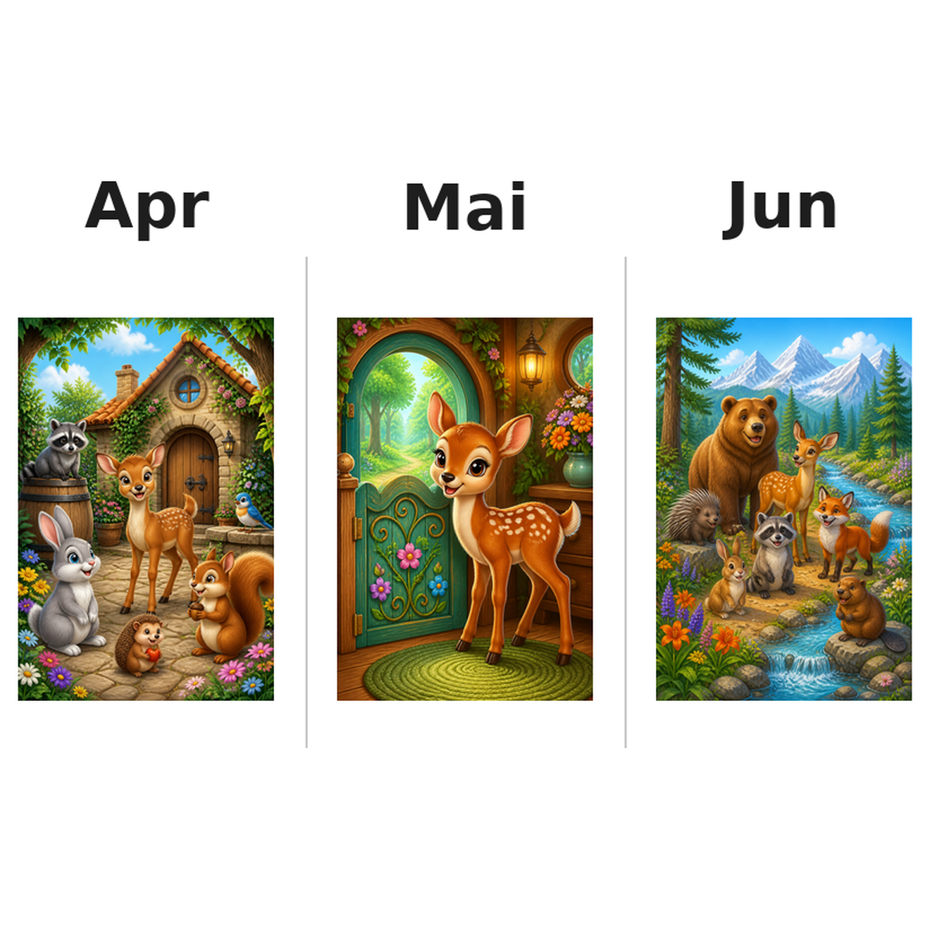 forest_animals Kalender 2027 Motive ausgemalt 2