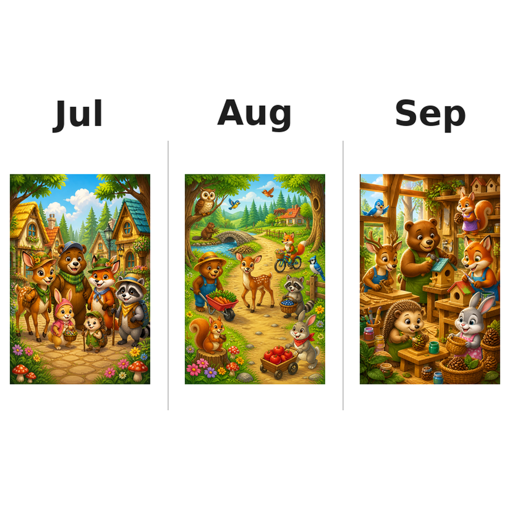 forest_animals Kalender 2027 Motive ausgemalt 3