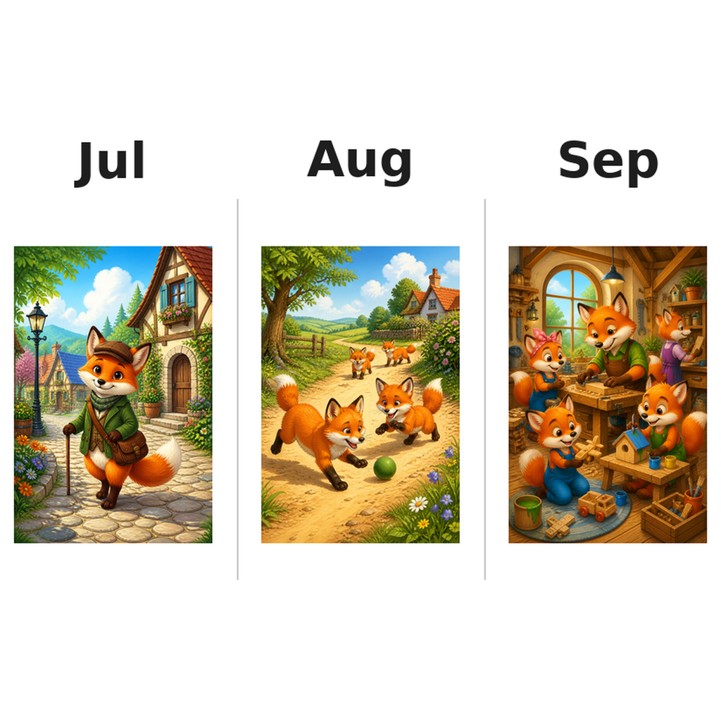 foxes_low Kalender 2027 Motive ausgemalt 3