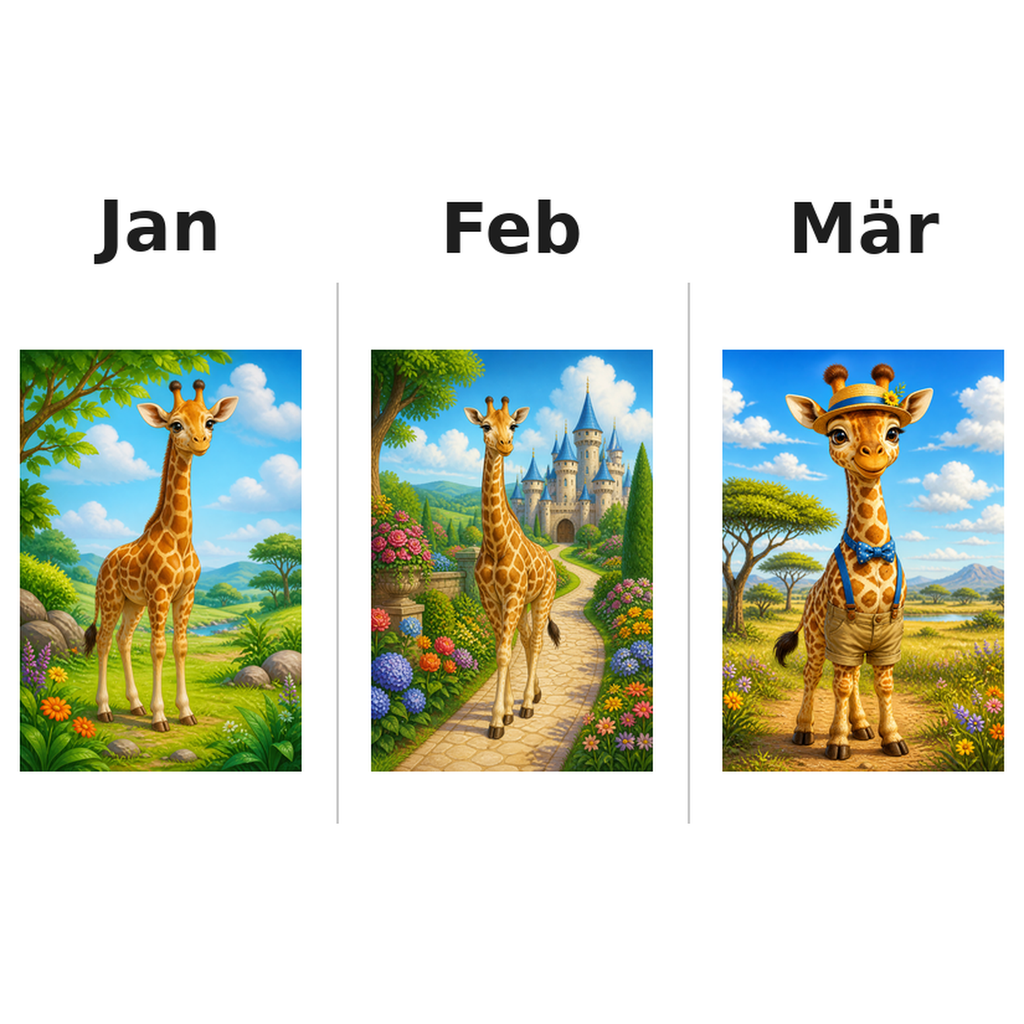 giraffes_low Kalender 2027 Motive ausgemalt 1