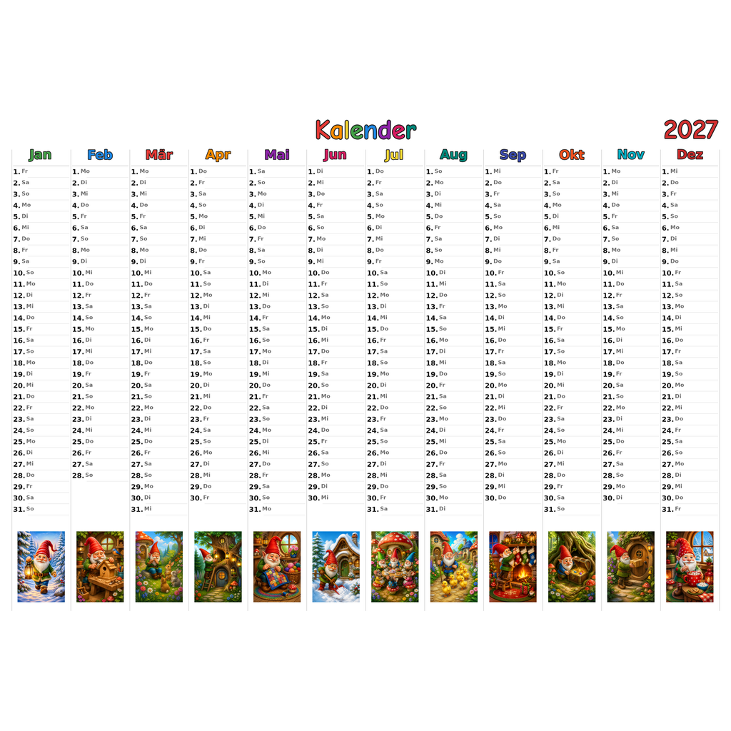 gnomes_medium Kalender 2027 ausgemalt