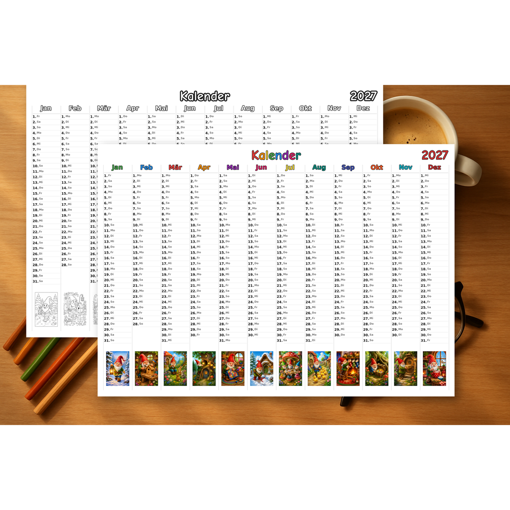 gnomes_medium Kalender 2027 Mockup