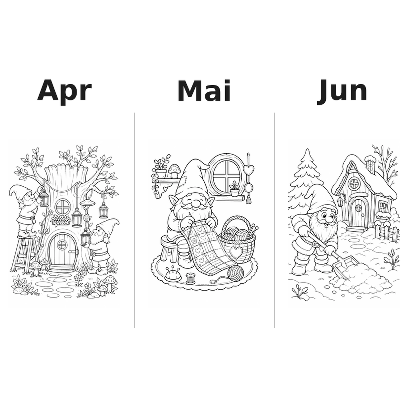 gnomes_medium Kalender 2027 Motive Ausmalen 2