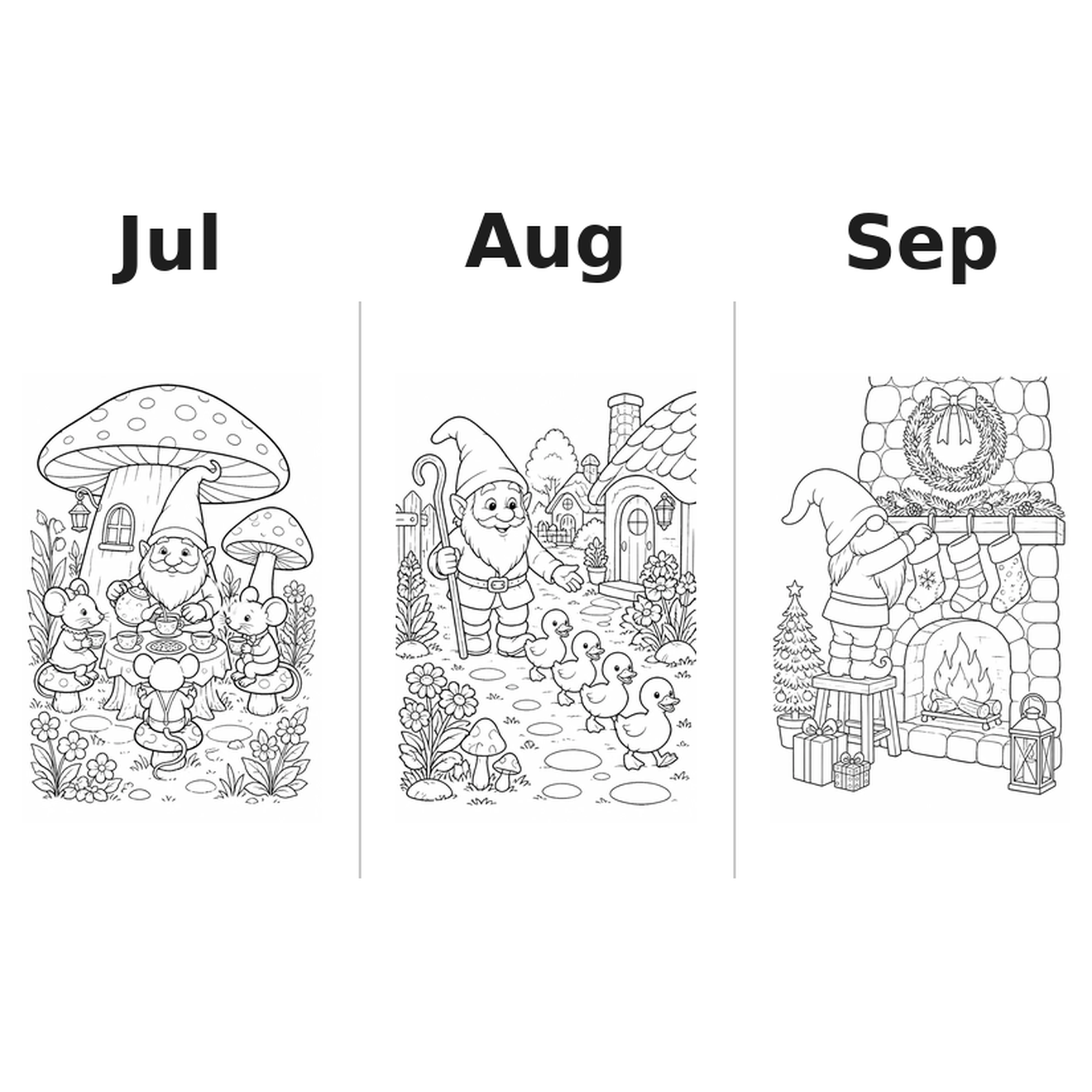 gnomes_medium Kalender 2027 Motive Ausmalen 3