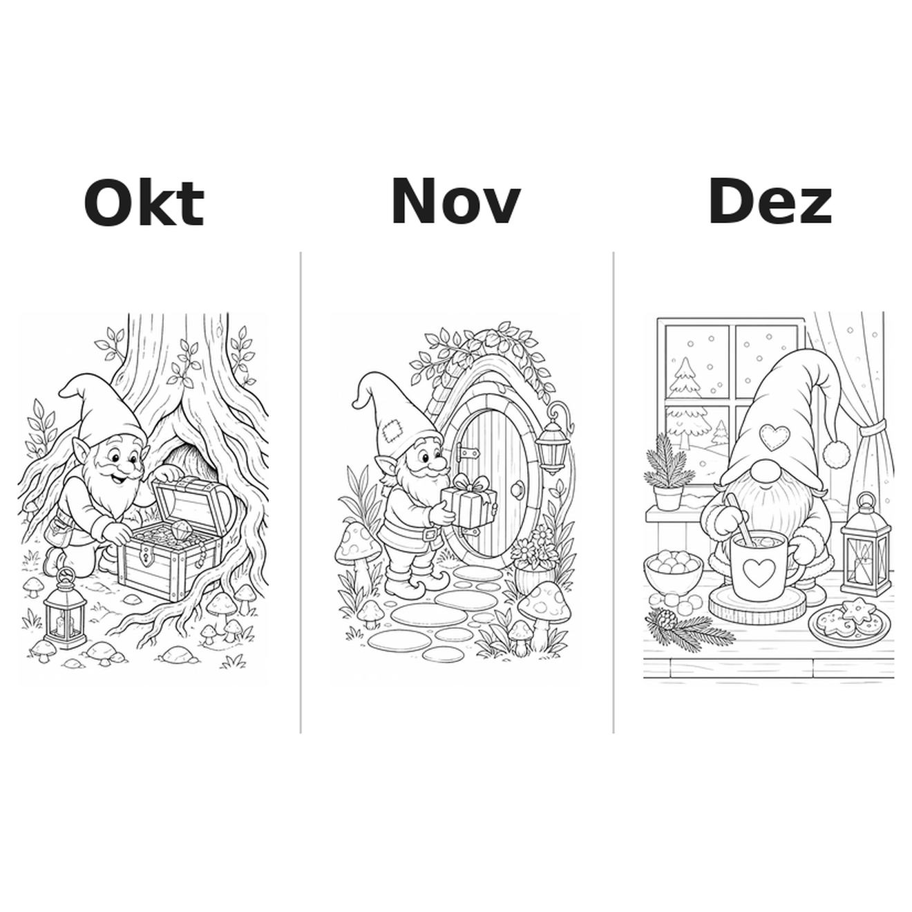 gnomes_medium Kalender 2027 Motive Ausmalen 4
