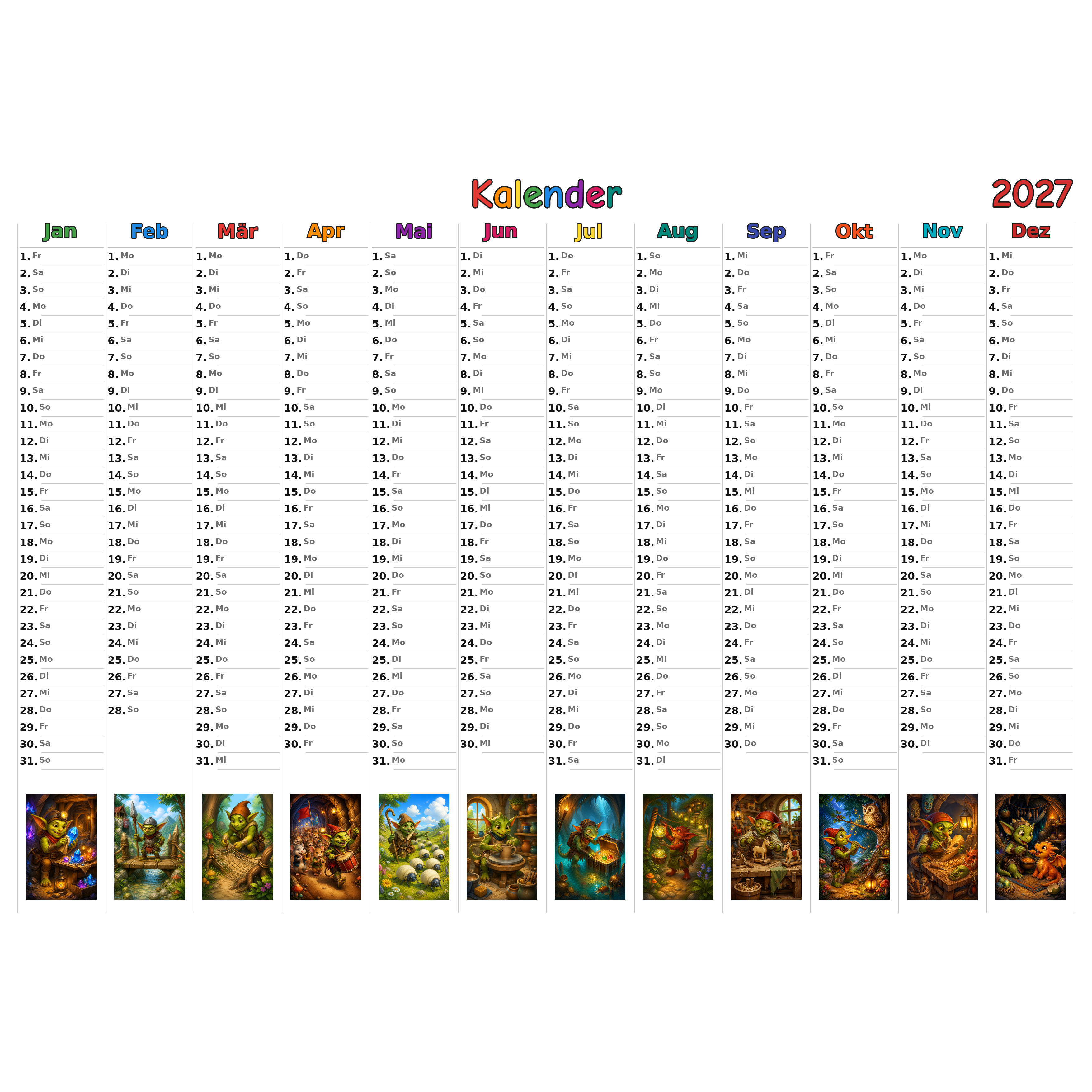 goblins_medium Kalender 2027 ausgemalt