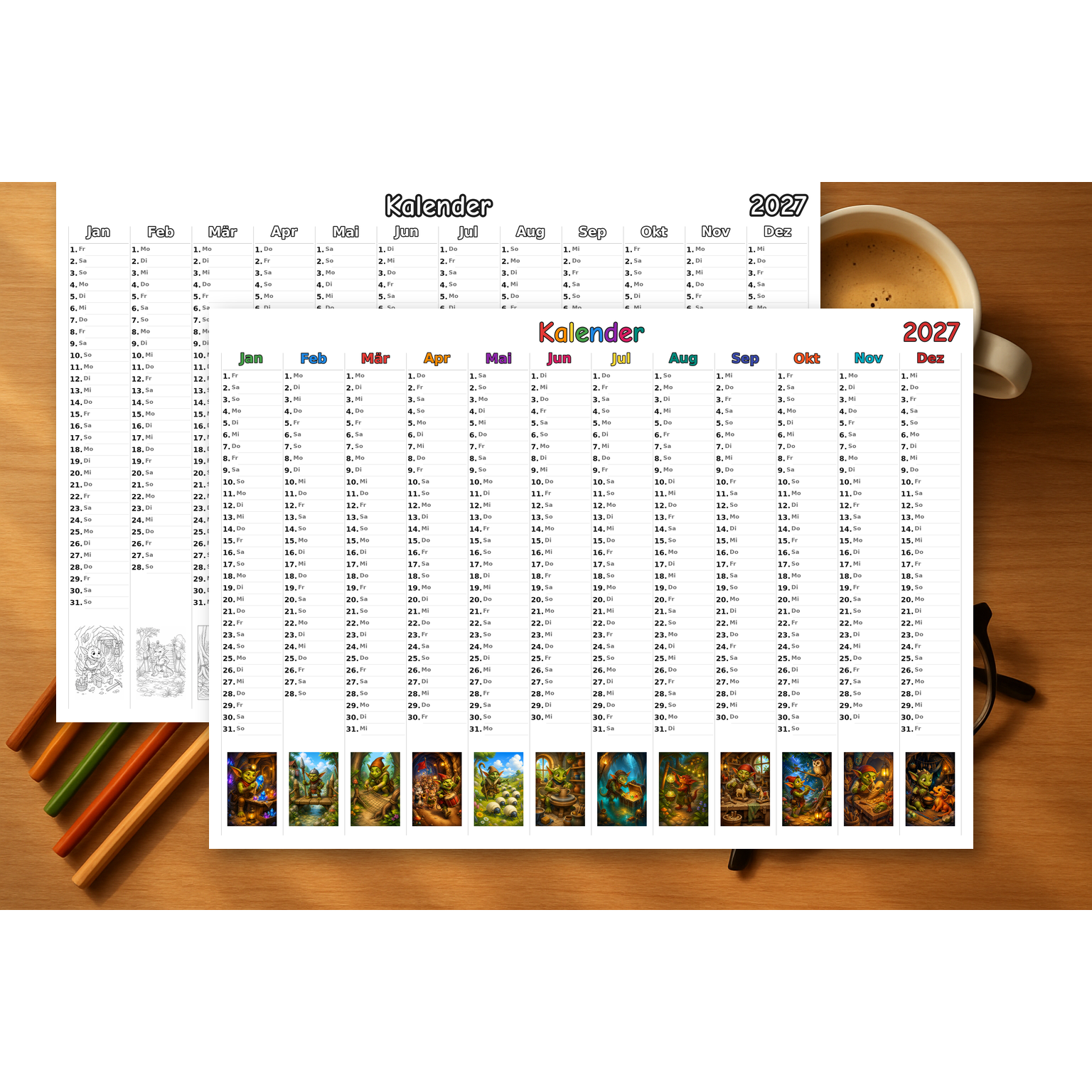 goblins_medium Kalender 2027 Mockup