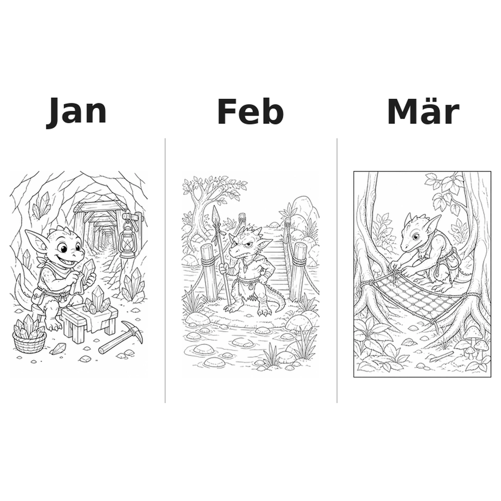 goblins_medium Kalender 2027 Motive Ausmalen 1