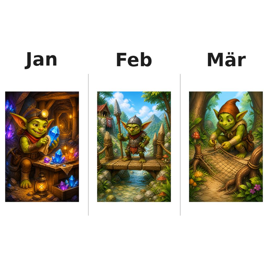 goblins_medium Kalender 2027 Motive ausgemalt 1