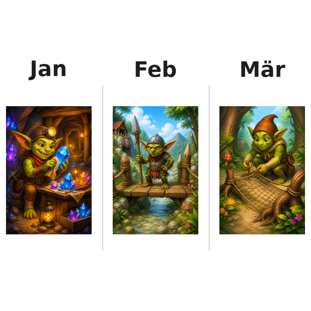goblins_medium Kalender 2027 Motive ausgemalt 1