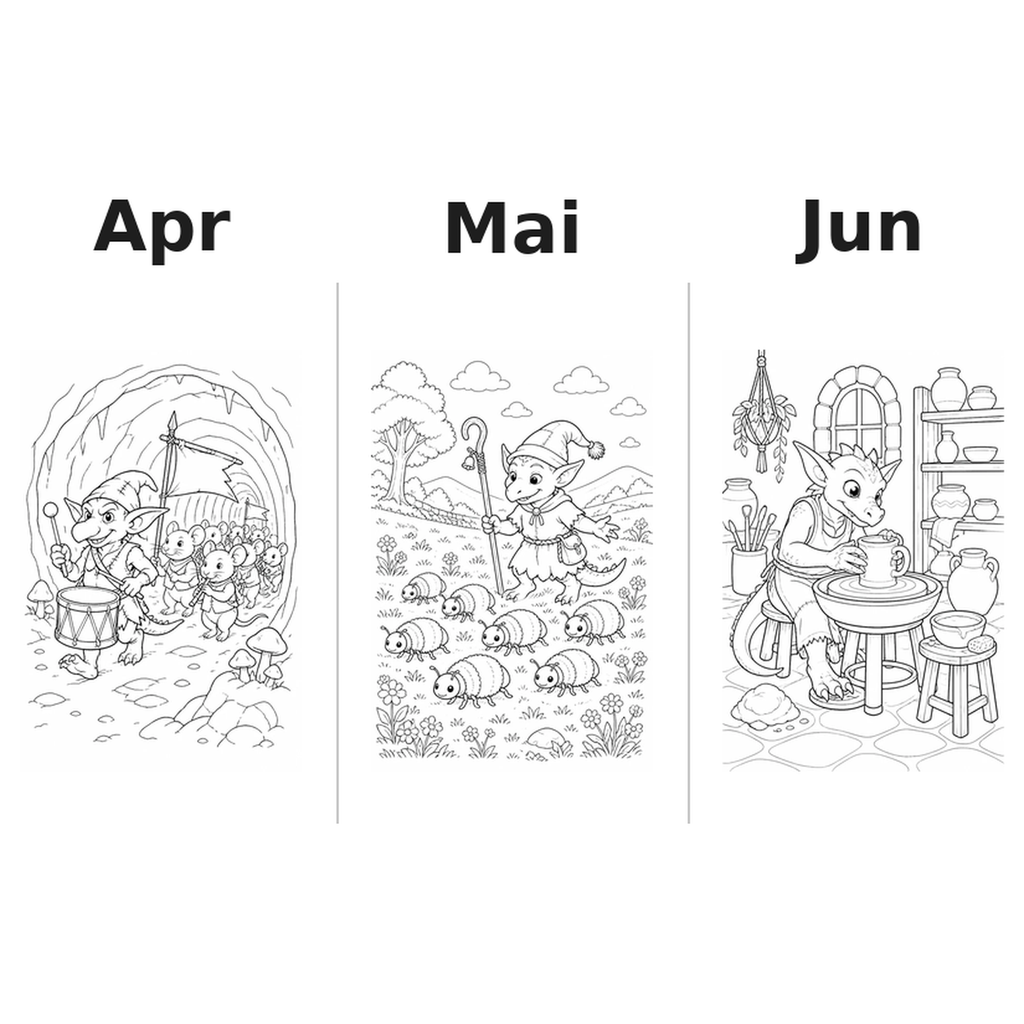 goblins_medium Kalender 2027 Motive Ausmalen 2
