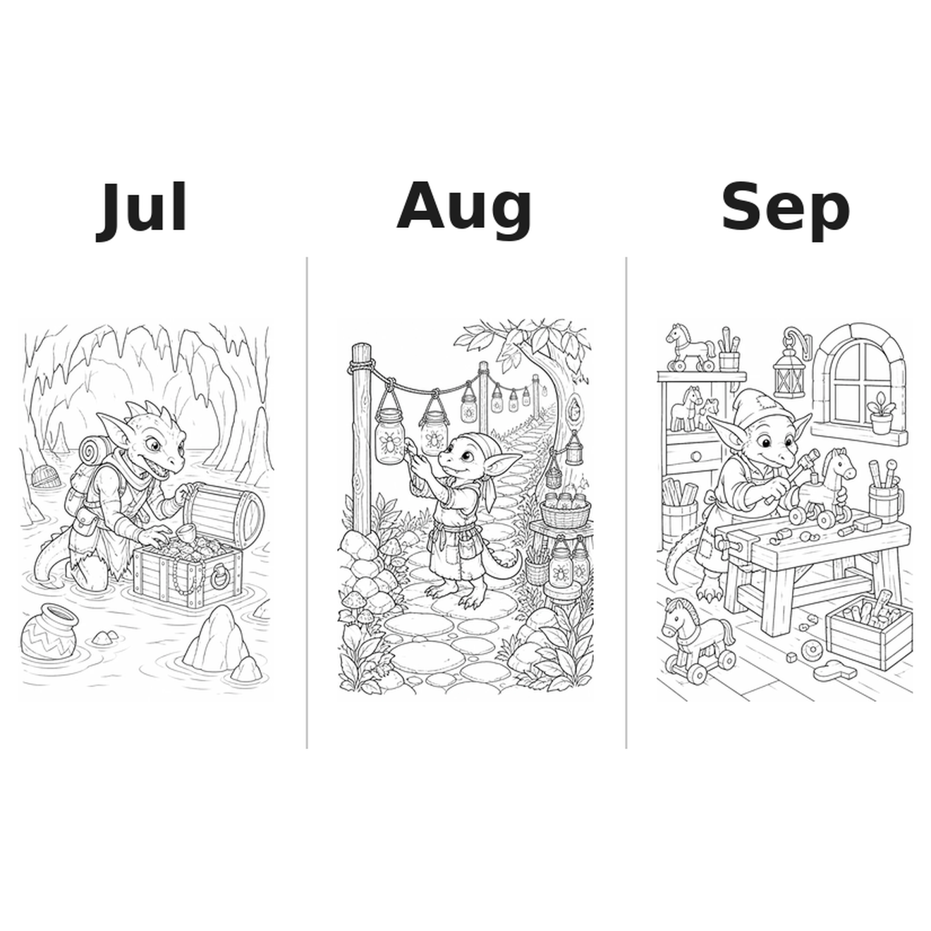 goblins_medium Kalender 2027 Motive Ausmalen 3
