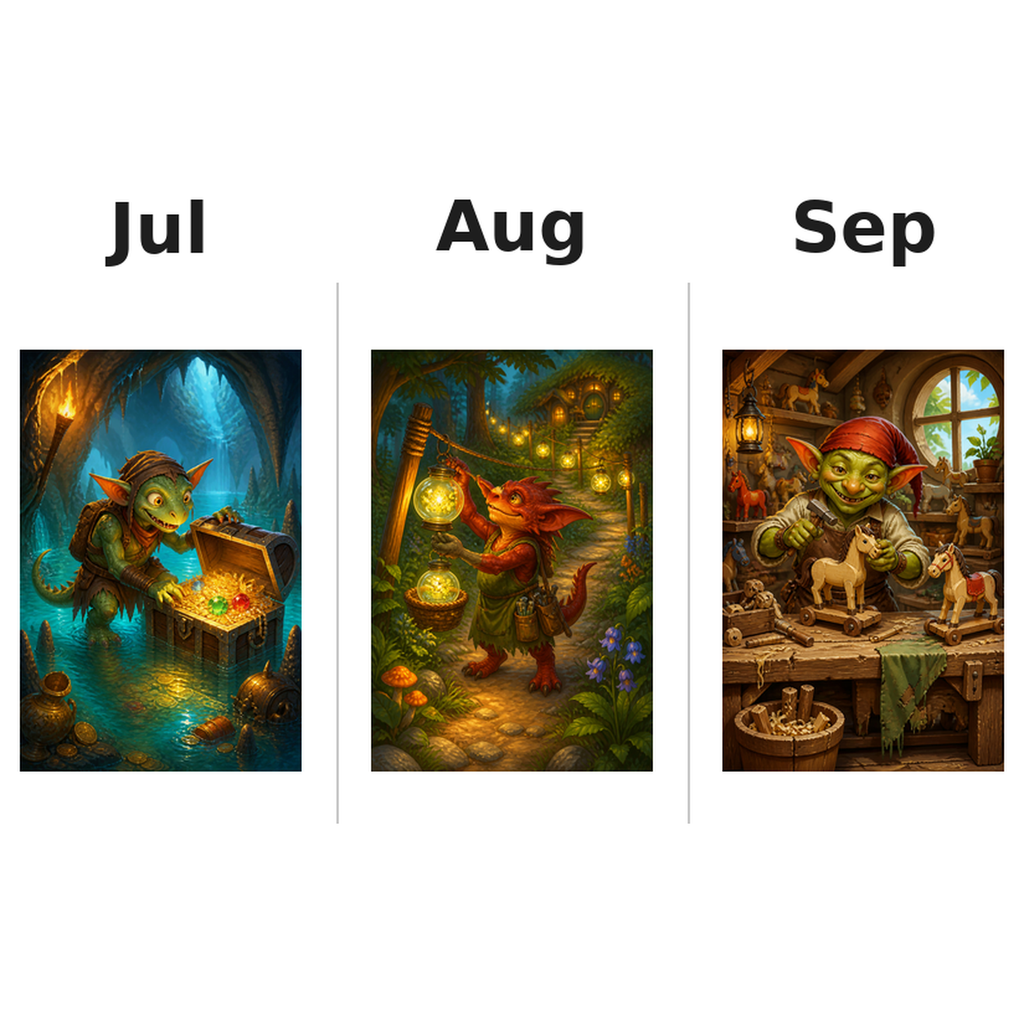 goblins_medium Kalender 2027 Motive ausgemalt 3