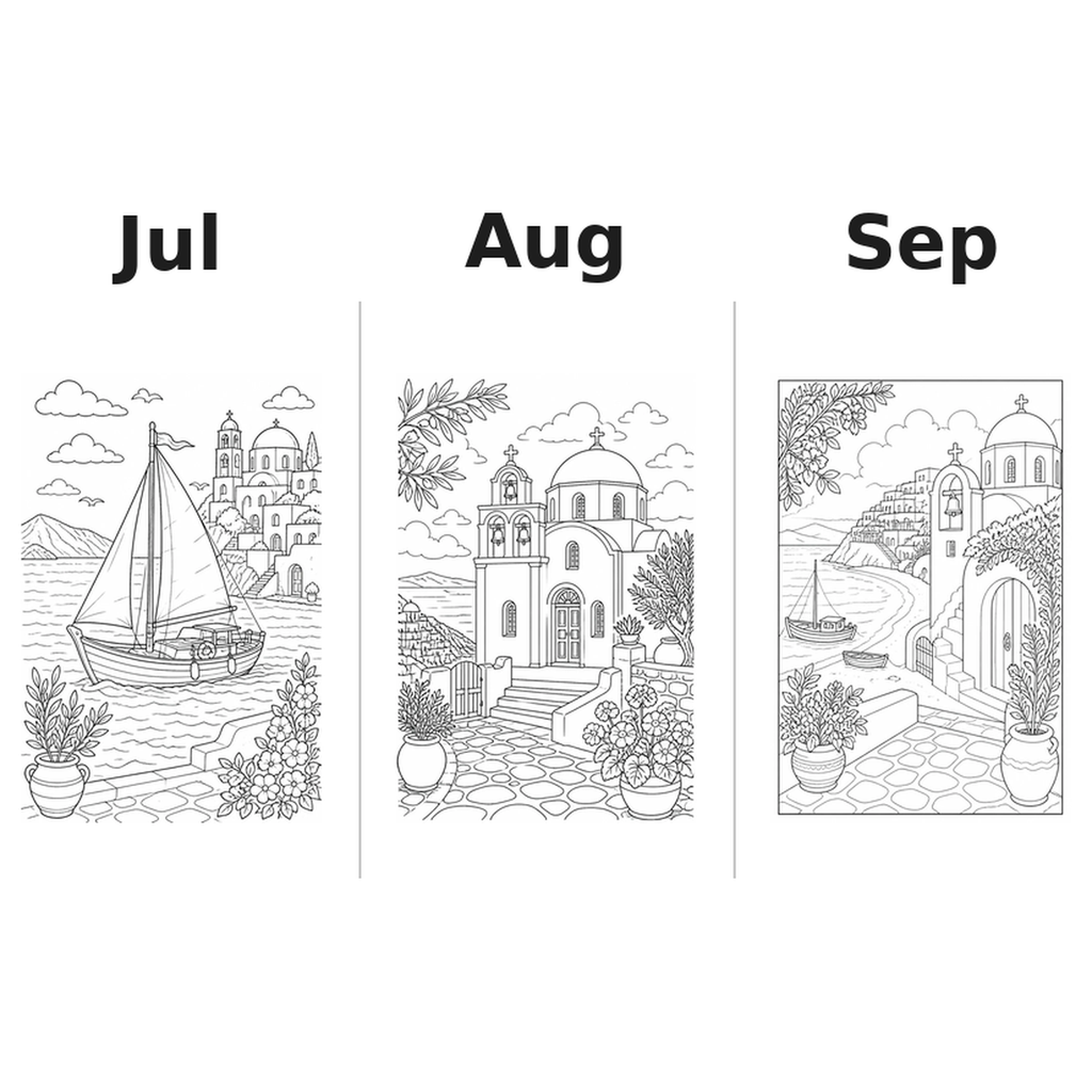 greece Kalender 2027 Motive Ausmalen 3