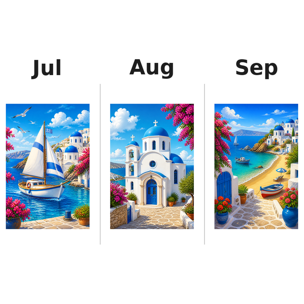 greece Kalender 2027 Motive ausgemalt 3