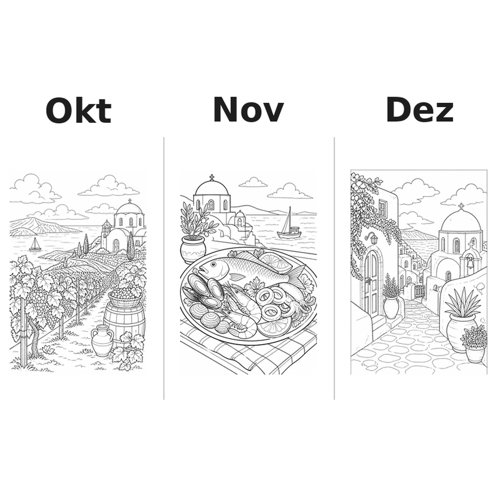 greece Kalender 2027 Motive Ausmalen 4