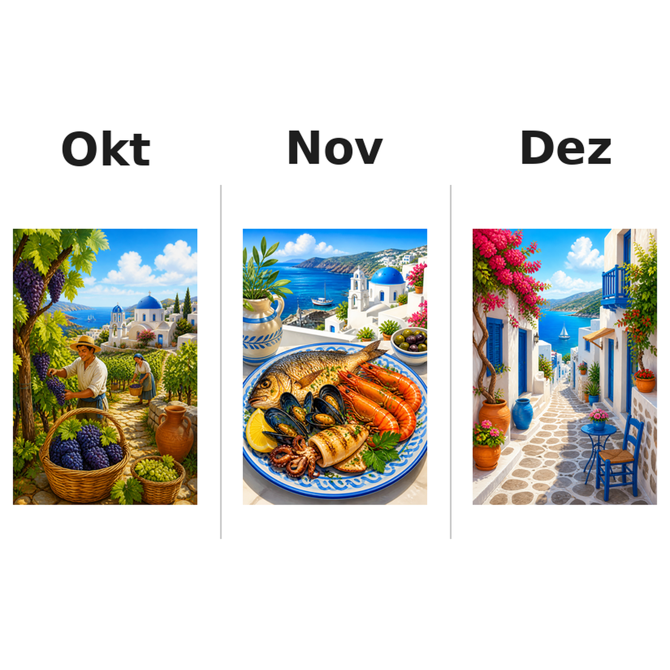 greece Kalender 2027 Motive ausgemalt 4