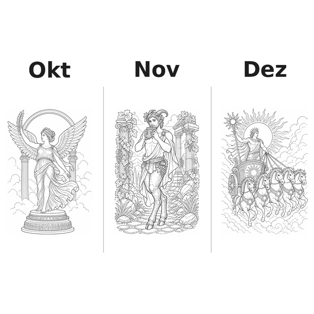 greekgods Kalender 2027 Motive Ausmalen 4