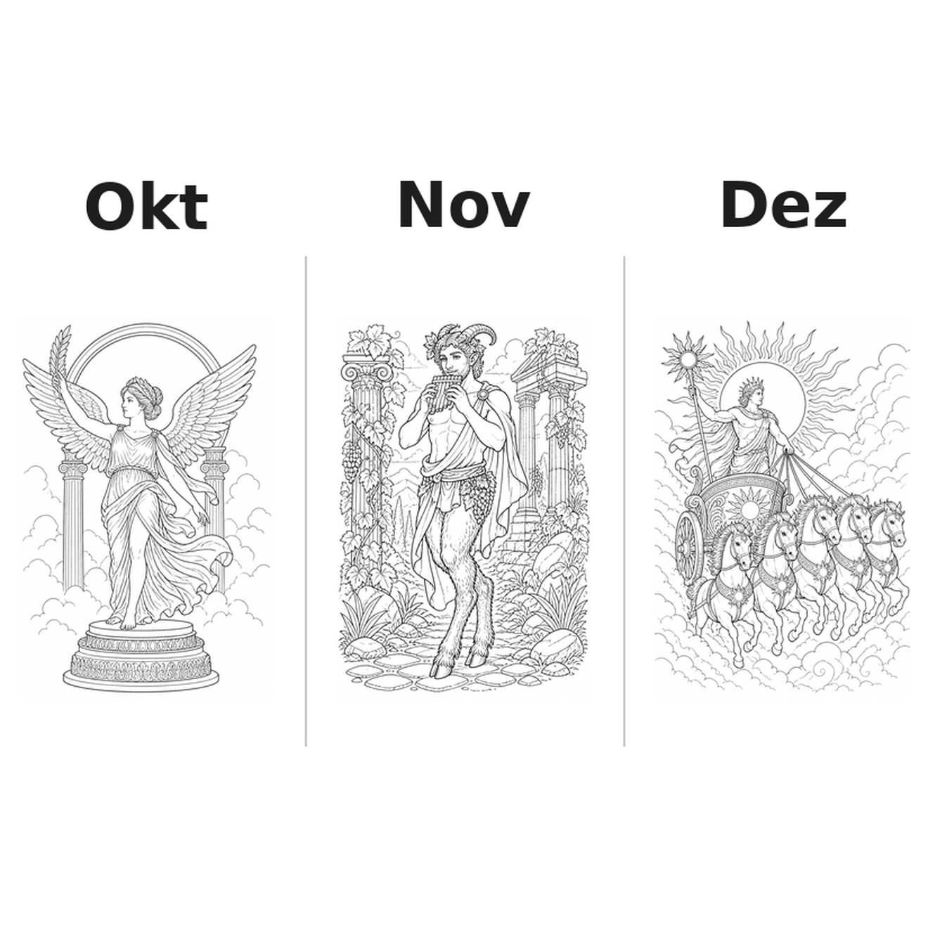 greekgods Kalender 2027 Motive Ausmalen 4