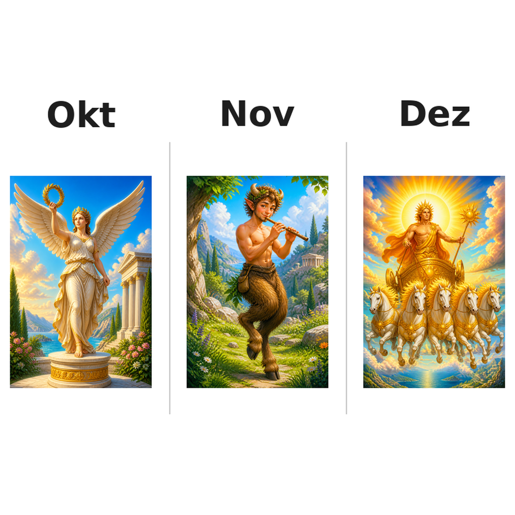 greekgods Kalender 2027 Motive ausgemalt 4