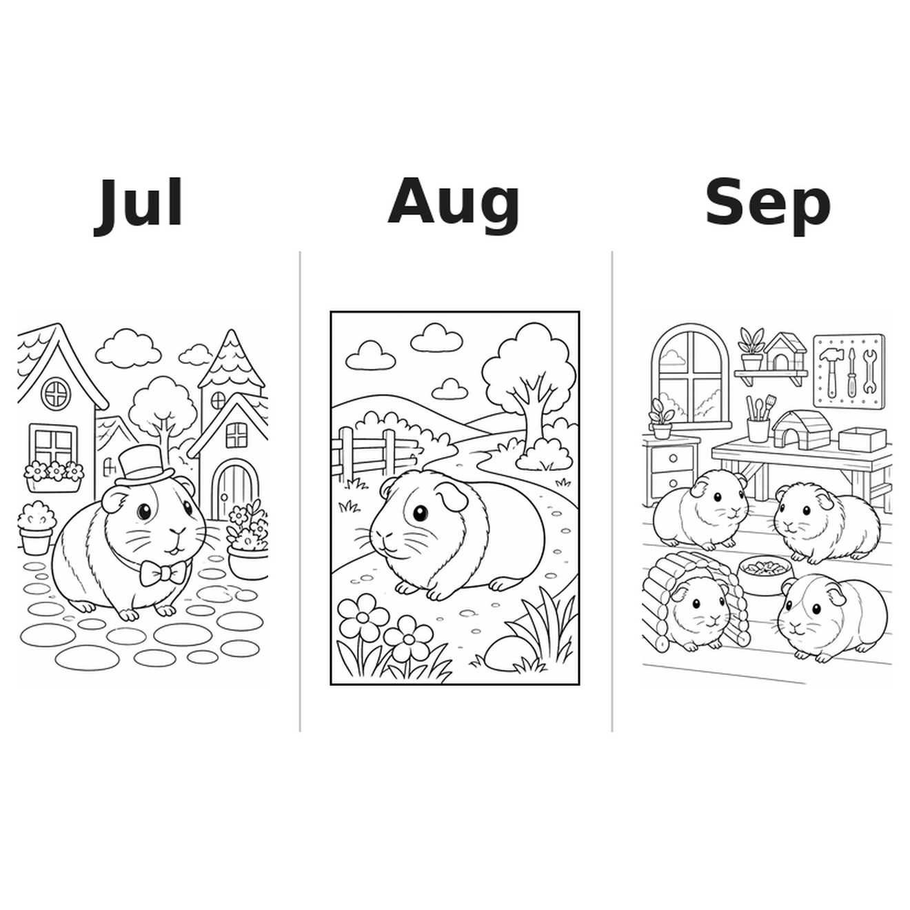 guinea_pigs_low Kalender 2027 Motive Ausmalen 3