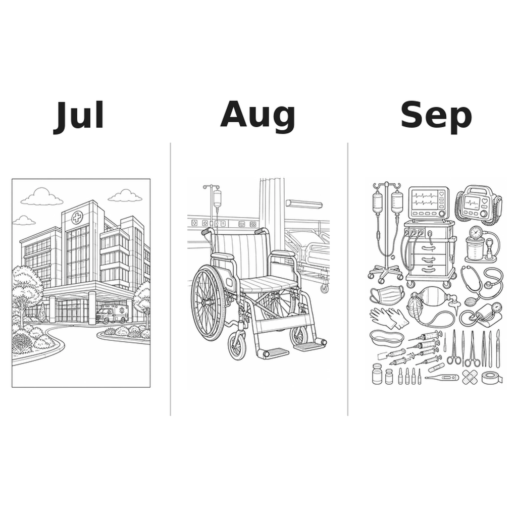 hospital Kalender 2027 Motive Ausmalen 3